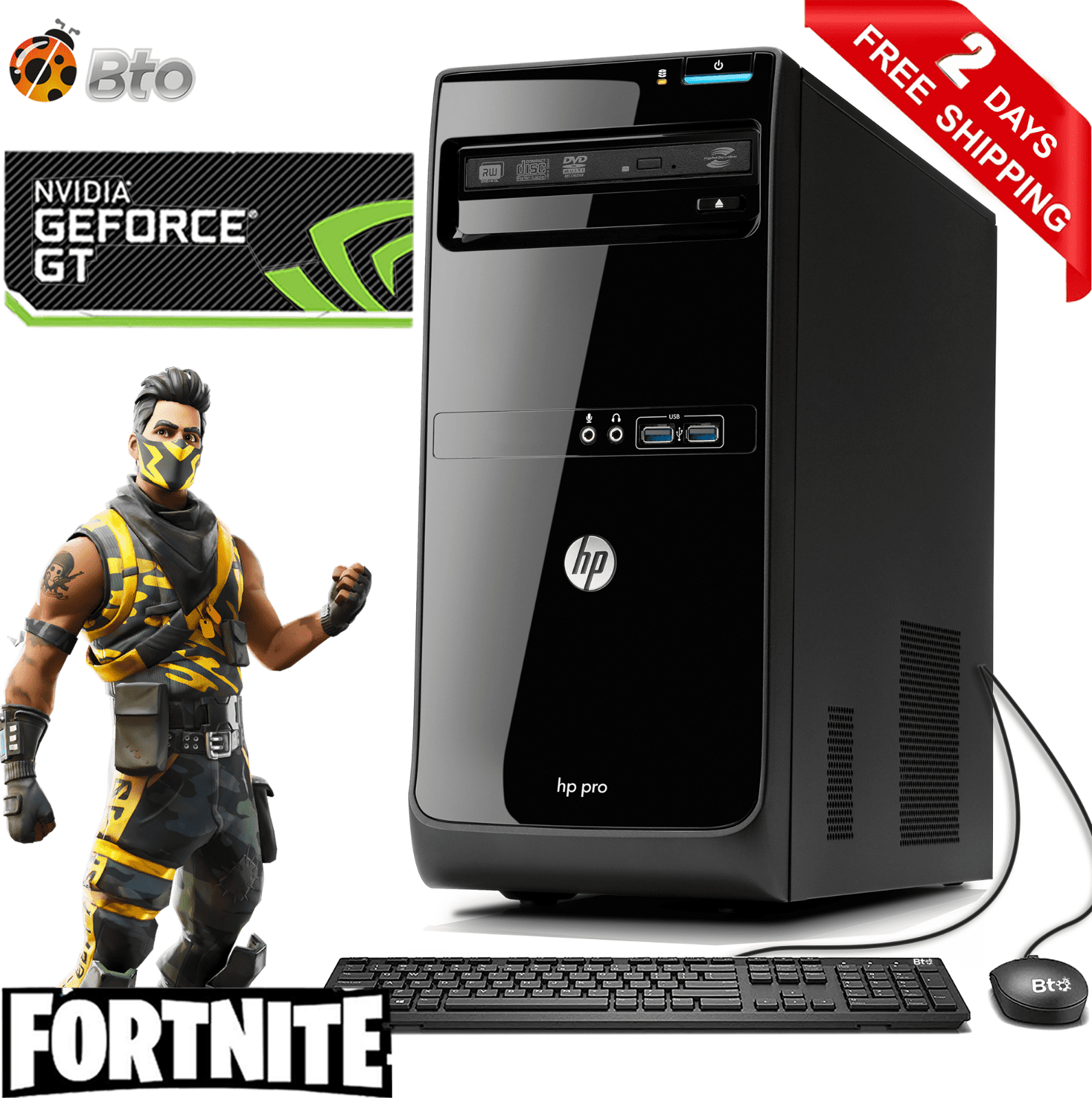 自作PC i5-3470 16G 512G SSD GT520 Restored HP Compaq Gaming Computer Desktop Tower PC Intel Core i5