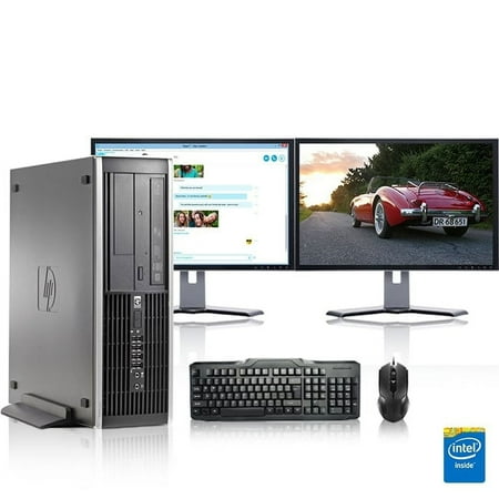 Restored HP DC Desktop Computer 2.7 GHz Pentium D Tower PC, 4GB, 160GB HDD, Windows 10 Home x64, 17" Dual Monitor, USB Mouse & Keyboard (Refurbished)