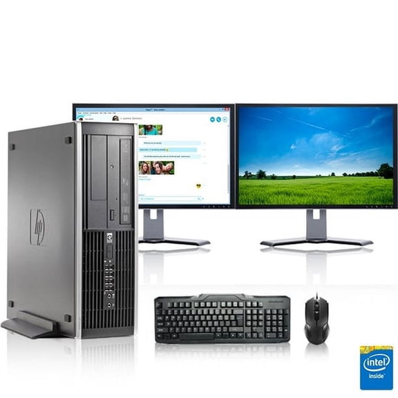 Restored HP DC Desktop Computer 3.2 GHz Core I5 Tower PC, 8GB, 1TB HDD, Windows 10 Home x64, 19" Dual Monitor , Wireless Mouse & Keyboard (Refurbished)