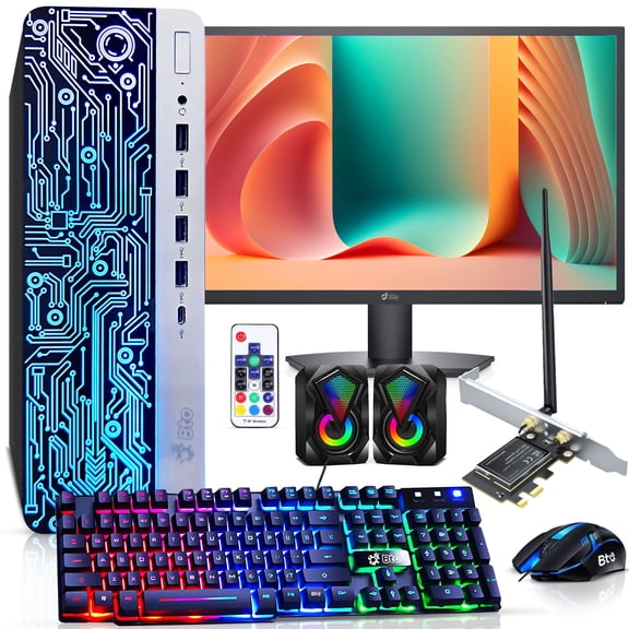 HP Desktop PC Bundle, Intel Core i7-6700, 32GB DDR4 RAM, SSD, Windows 10, BTO RGB Upgrades
