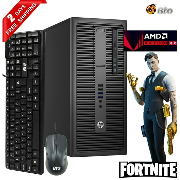 Restored HP Elite/Pro G2 Gaming Computer Tower Desktop PC, Intel Core i5 6th Gen. Processor, 8GB DDR4 Ram, 128GB M.2 SSD, 500GB HDD, AMD Radeon RX 550 Phoenix 4GB DDR5, WiFi Windows 10 (Refurbished)