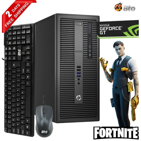 Restored HP Elite/Pro G2 Gaming Computer Tower Desktop PC, Intel Core i5 6th Gen. Processor, 8GB DDR4 Ram, 256GB M.2 SSD, 2TB HDD, NVIDIA GeForce GT 1030 DDR5, Bto WiFi Windows 10 (Refurbished)