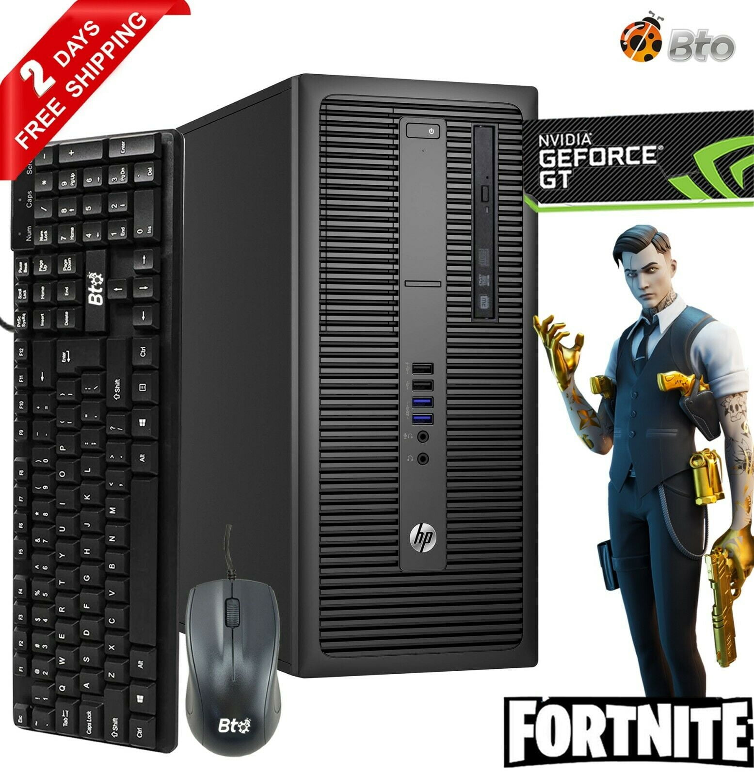 Restored HP Elite/Pro G2 Gaming Computer Tower Desktop PC, Intel Core i5 6th Gen. Processor, 8GB DDR4 Ram, 512GB M.2 SSD, 2TB HDD, NVIDIA GeForce GT 1030 DDR5, Bto WiFi Windows 10 (Refurbished)