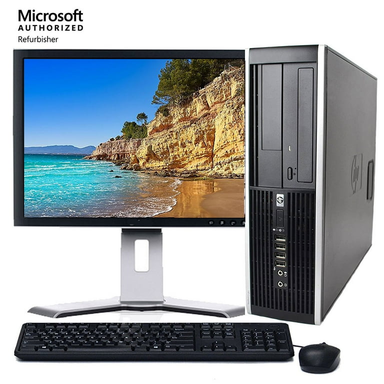 HP Windows 10 Desktop Computer PC Intel i3 3.1GHz 8GB RAM 250GB WiFi 19  Monitor