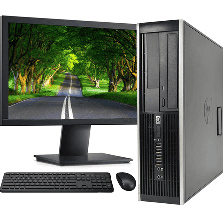 Restored HP Elite SFF Desktop Computer PC, Intel Core i7 3.4GHZ Processor, 8GB Ram, 128GB M.2 SSD + 500GB Hard Drive, WiFi & Bluetooth, BTO Wireless keyboard And Mouse, 19 Inch FHD LED Monitor, Win 10 ( (Refurbished)