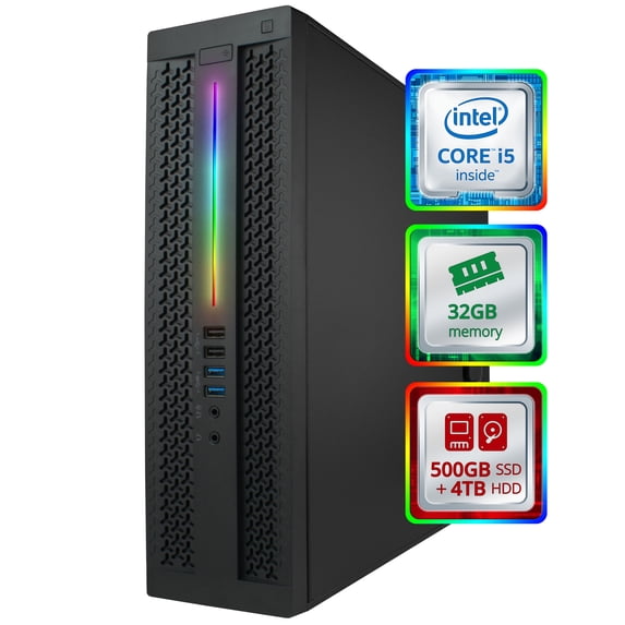 Restored HP EliteDesk 800 G1 Desktop Computer (SFF) Quad Core Intel i5 500 GB SSD (Refurbished)