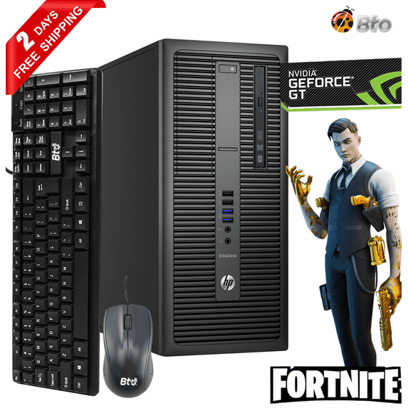 Restored HP EliteDesk 800 G2 Gaming Computer Tower, Intel Core i3 6th Gen. Processor, 16GB DDR4 Ram, 256GB M.2 SSD, NVIDIA GT 730 4GB, Keyboard and Mouse, Wi-Fi Windows 10 Desktop PC (Refurbished)
