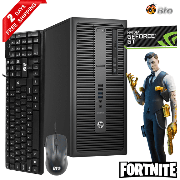 Restored HP EliteDesk 800 G2 Gaming Computer Tower, Intel Core i3 6th Gen. Processor, 8GB DDR4 Ram, 2TB HDD, NVIDIA GT 730 4GB, Bto Keyboard and Mouse, Wi-Fi, Windows 10 Desktop PC (Refurbished)