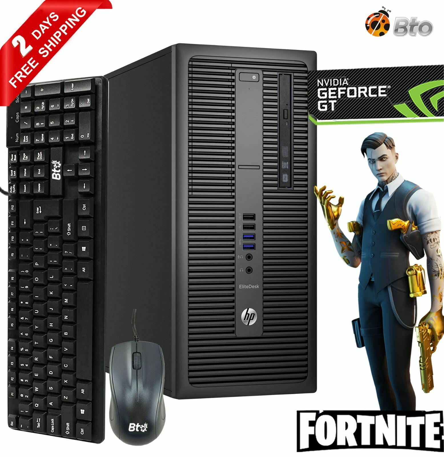 Restored HP EliteDesk 800 G2 Gaming Tower, Intel Core i3 8GB Ram, NVIDIA ,Win10 PC (Refurbished)