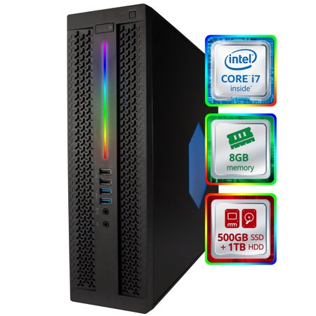 Restored HP EliteDesk 800 G2 Small RGB Desktop Computer (SFF) Quad Core Intel i7 (4.0Ghz Turbo) 8GB DDR3 RAM 500GB SSD Solid State + 1TB WiFi-5G + Bluetooth Win 10 Pro (Refurbished)