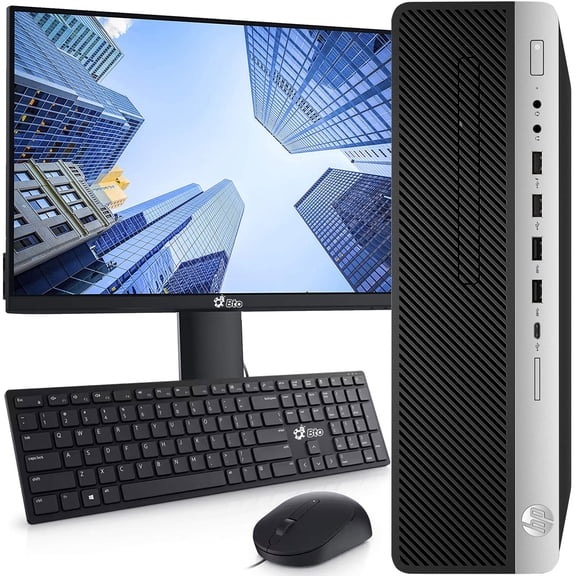 Restored HP EliteDesk 800 G3 Desktop Computer PC, Intel Core i5-6500 upto 3.60GHz, 16GB DDR4 Ram, 1TB SSD, Built-in Wi-Fi , New 24in LED Monitor, BTO Keyboard & Mouse, Windows 11 Pro (Refurbished)