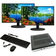 thumbnail image 1 of Restored HP EliteDesk 800 G3 Micro Desktop Computer Intel Core i5-6500T 2.5GHz 16GB RAM 512GB SSD Keyboard and Mouse Wi-Fi Dual 22" LCD Monitors Windows 10 Pro PC (Refurbished), 1 of 5
