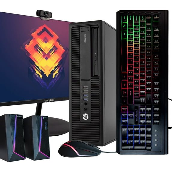 Restored HP EliteDesk 800G2 Desktop Computer PC, Intel Quad-Core i5, 512GB SSD, 16GB DDR4 RAM, Windows 10 Pro, DVD, WIFI, 1080P 24" Monitor, RGB Keyboard and Mouse, Bluetooth Included (Refurbished)