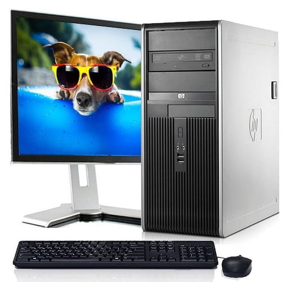 Restored HP G1 Desktop Computer Tower Intel Core i3 3.4Ghz Processor 8GB Memory 500GB HD DVD Wi-Fi with 19" LCD - Windows 10 PC (Refurbished)