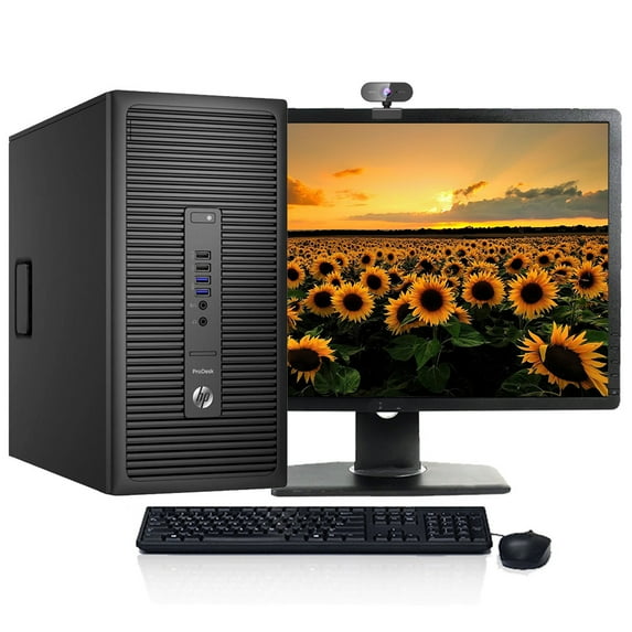 Restored HP G1 PC Tower Intel Core i5 CPU 16GB RAM 1TB HDD Webcam 22" LCD Windows 10 with Wireless Keyboard and Mouse (Refurbished)