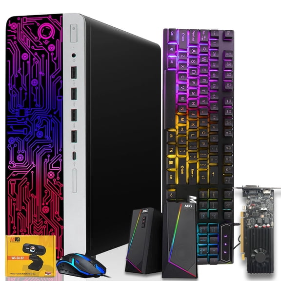 Restored HP G3 Gaming Desktop PC,Core i7 6th Gen,GT 1030 Graphic,16GB RAM,240GB SSD | 2TB HDD,RGB Keyboard Mouse,Speaker,Webcam,WiFi,Windows 11 Pro