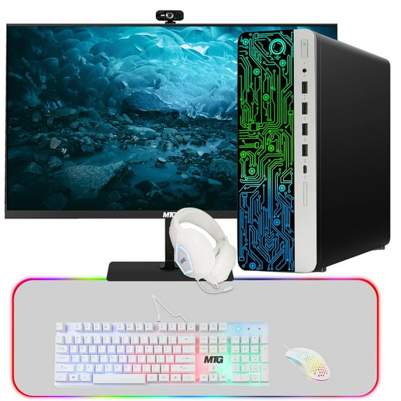 Restored HP G3 Gaming Desktop PC,Intel Core i7 6th Gen,AMD RX 550 Graphics,32GB RAM,240GB SSD + 2TB HDD,MTG New 24 Inch Monitor,Gaming Kit Webcam,WiFi,Windows 11 Pro
