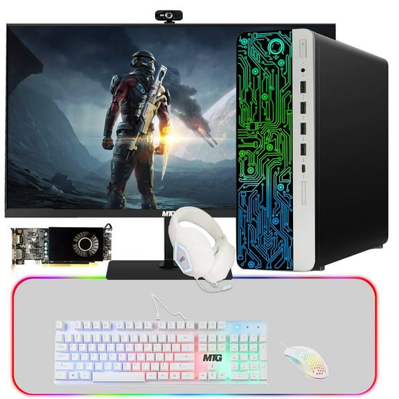Restored HP G3 Gaming Desktop PC,Intel Core i7 6th Gen,AMD RX 550 Graphics,32GB RAM,512GB SSD,MTG New 27 Inch Monitor,Gaming Kit Webcam,WiFi,Windows 11 Pro