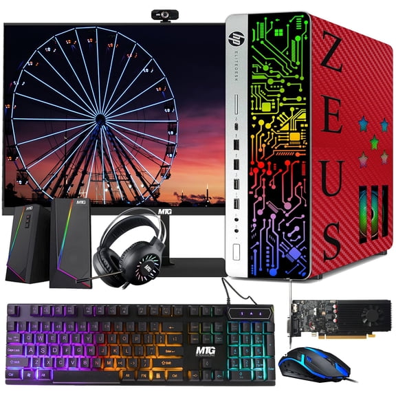 Restored HP G3 Gaming Desktop PC,Intel Core i7 6th Gen,GT 1030 2GB DDR5,16GB RAM,1TB SSD+2TB HDD,22 Inch Monitor,RGB Kit,Windows 11 Pro