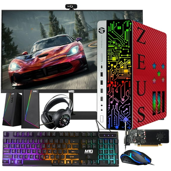Restored HP G3 Gaming Desktop PC,Intel Core i7 6th Gen,GT 1030 2GB DDR5,16GB RAM,1TB SSD+2TB HDD,27 Inch Gaming Monitor,RGB Kit,Windows 11 Pro