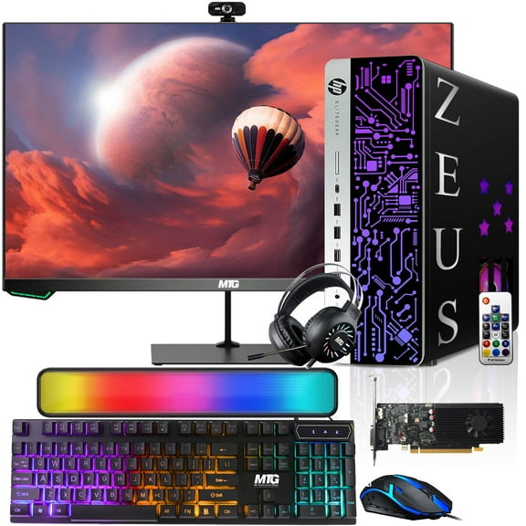 Restored HP G3 Gaming Desktop PC,Intel i7 6th Gen,GT 1030 2GB DDR5,16GB RAM,1TB SSD+2TB HDD,27 Inch Gaming Monitor,RGB Kit,Windows 11 Pro