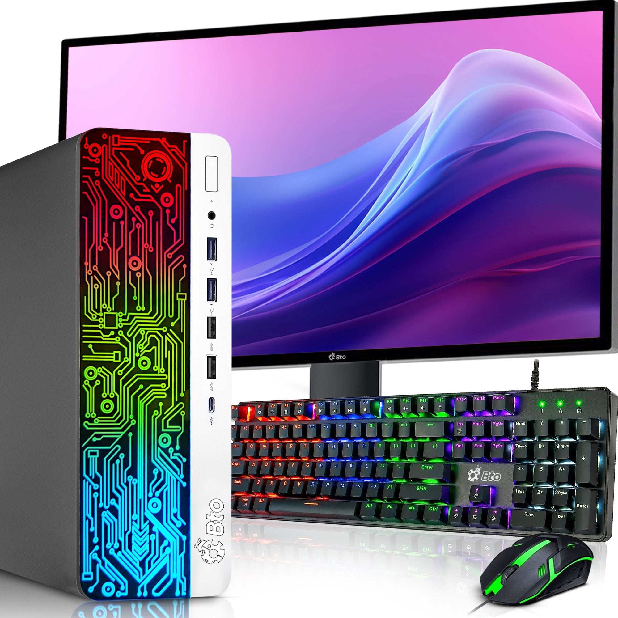 Restored HP G3 ProDesk RGB Desktop Computer PC, Intel i5 Quad-Core 6th Gen. Processor, 16GB Ram, 512GB SSD, 22 inch Monitor, Gaming Keyboard Mouse & Speaker, Wi-Fi, Windows 11 Pro (Refurbished)