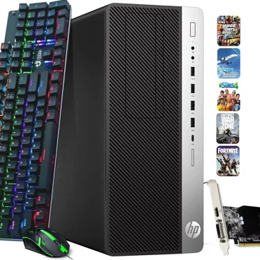 Restored HP G4 Tower Gaming PC Desktop Computer Intel Hexa Core i5-8500 16GB DDR4 Ram 1TB SSD BTO RGB Keyboard & Mouse, Nvidia GTX 1660s 6gb DDR6, Window 11 Professional (Refurbished)