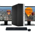 thumbnail image 1 of Restored HP G4 Windows 11 Pro Desktop Computer Intel Hexa-Core i5-8500 CPU 16GB RAM 500GB HDD Dual 22" LCD Monitors with Wireless Keyboard and Mouse (Refurbished), 1 of 5