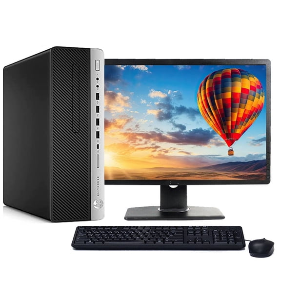 Restored HP G5 Windows 11 Pro Desktop Computer Intel Quad Core i3 CPU 16GB RAM 128GB SSD 22" LCD Monitor with Wireless Keyboard and Mouse (Refurbished)