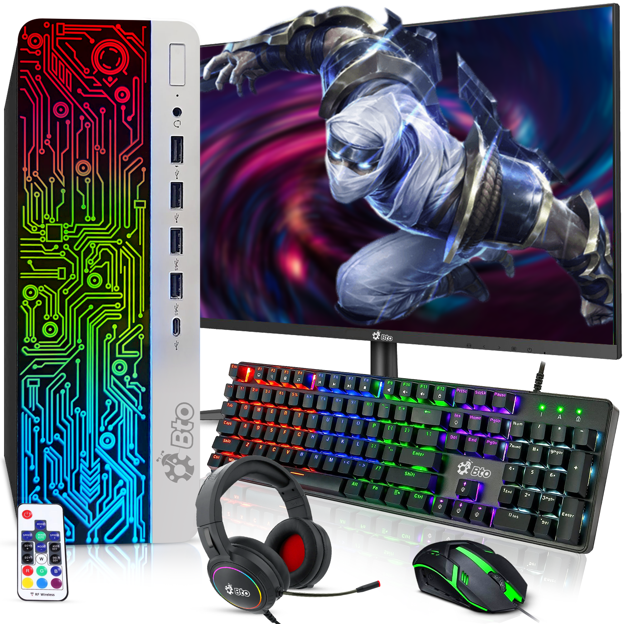 Restored HP Gaming Desktop PC with BTO RGB Premium Upgrades - Intel Core i7-6700 6th Gen. 16GB Ram, 512GB SSD, NVIDIA GeForce GT 1030, New 22 Inch Monitor, RGB Set, Windows 11 Pro (Refurbished)