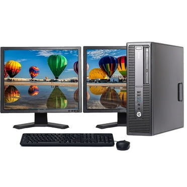 Restored HP Pro Desk G2 SFF Desktop Computer Core i7 3.4GHz Processor 8GB Memory 1TB HDD DCD Wi-Fi with Dual 22" LCD Monitors - Windows 10 Pro PC (Refurbished)