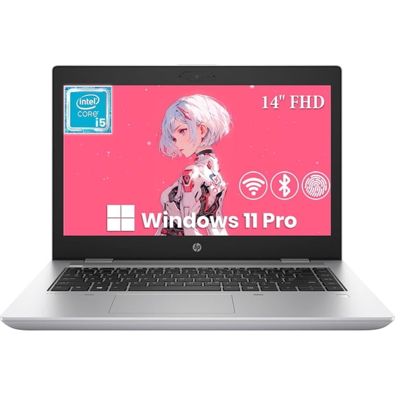 Restored HP ProBook 640 G5 14-Inch FHD Laptop, Intel Core i5-82505U, 8GB DDR4 RAM, 256GB SSD, Backlit Keyboard, HDMI, Windows 11 Pro