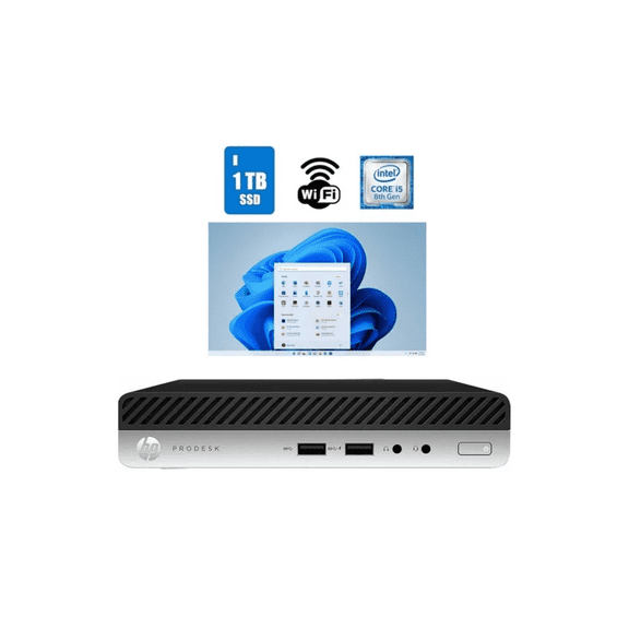Restored HP ProDesk 400 G4 Micro Computer Core i5 8th Gen 32 GB Ram 1 TB SSD Wi-Fi Windows 11 Pro (Refurbished)