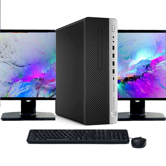 Restored HP ProDesk 600 G5 Small Form Factor Computer | Intel Core i5-9500 (3.0GHz) Processor | 8GB RAM | 512GB SSD | Windows 11 | Dual 22" LCD (Refurbished)