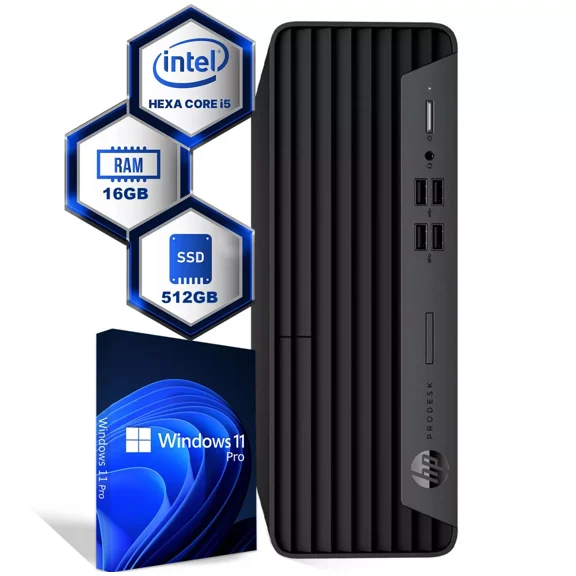 Restored HP ProDesk 600 G6 Desktop PC, Intel i5-10500 (Hexa Core) , 16GB DDR4 Ram, 512GB NVMe SSD, Keyboard & Mouse, Built-in Wi-Fi, Windows 11 Pro (Refurbished)