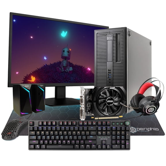 Restored HP ProDesk 600G1 Gaming Desktop Tower Computer Bundle with 24" Monitor, Intel Core i5, 16GB RAM, Integrated Graphics, 512GB SSD, DVD-ROM, Windows 10, Black (Refurbished)