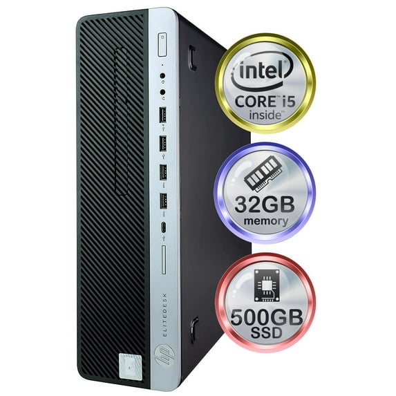 Restored HP ProDesk 600G3 Desktop Computer Quad Core Intel i5 (3.2GHz) 32GB DDR4 RAM 500GB SSD Solid State Windows 10 Professional Home or Office PC (Refurbished)