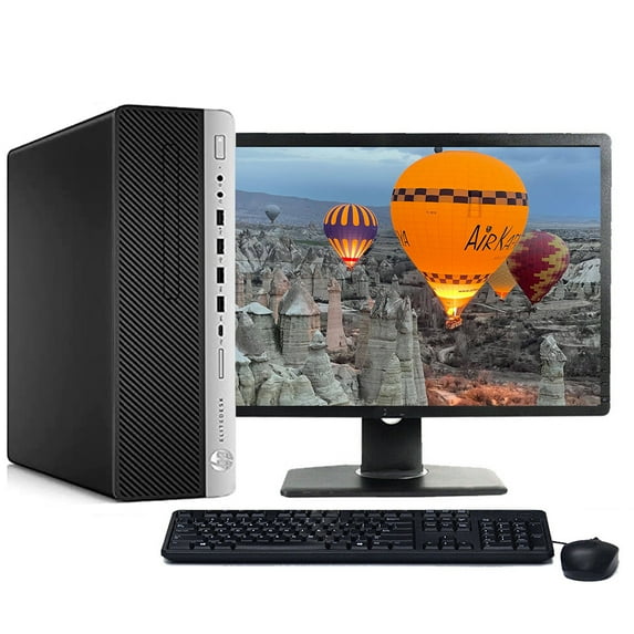 Restored HP ProDesk G5 Computer Intel Core i3 8th gen 16GB RAM 1TB HDD Windows 11 Pro Dual 22" LCD (Refurbished)