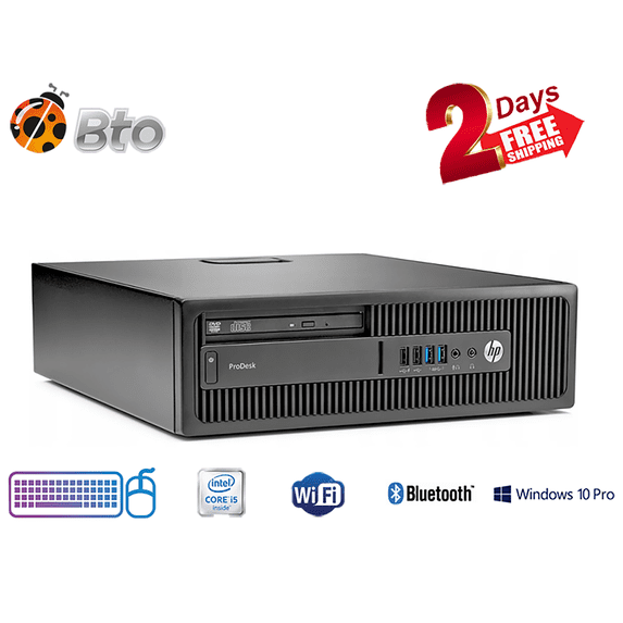 Restored HP Prodesk 600 G2 Desktop Computer SFF, Core i56th Gen. 32GB Ram, 120GB SSD, 1TB HDD, 16GB New Flash Drive, Keyboard & Mouse, WiFi, Bluetooth, Windows 10 Pro (Refurbished)