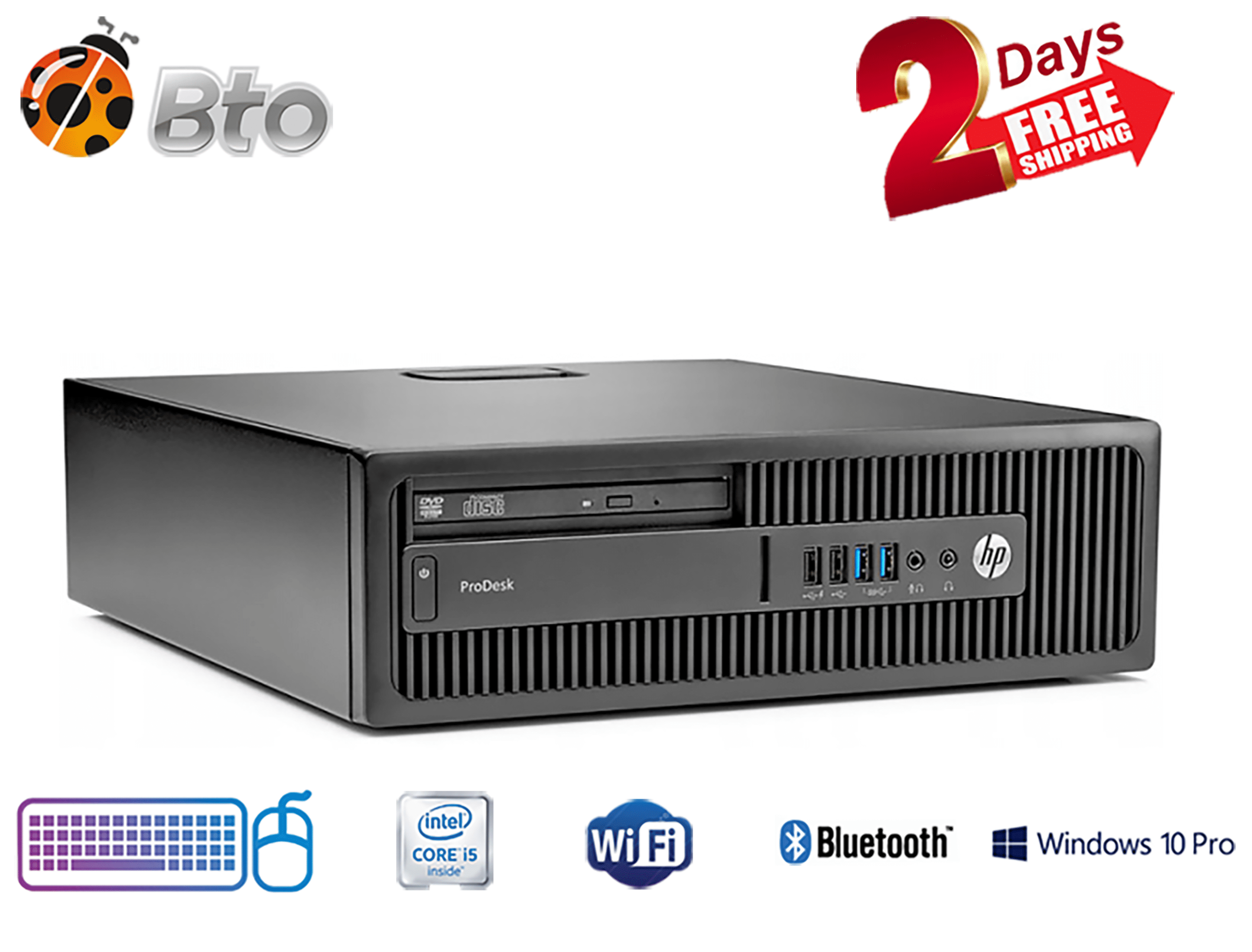 Restored HP Prodesk 600 G2 Desktop Computer SFF, Core i56th Gen