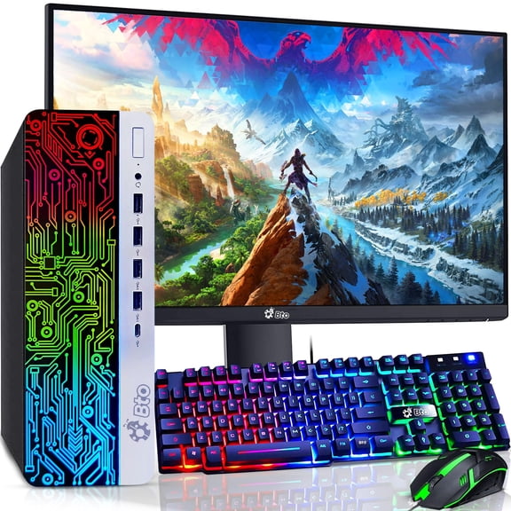 Restored HP RGB 600 G3 Desktop Computer Gaming PC, Intel i7-7700 upto 4.20GHz, 32GB Ram, 1TB SSD, New 24" Monitor, NVIDIA GeForce GTX 1050 Ti, BTO RGB Keyboard & Mouse, Windows 11 Pro (Refurbished)