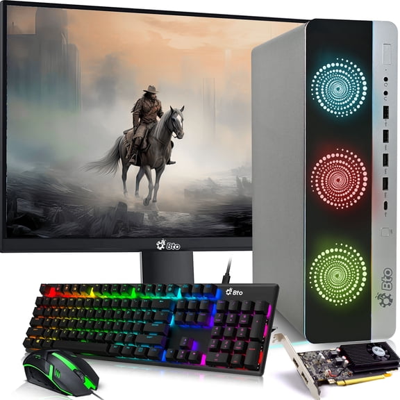 Restored HP RGB 800 G3 Gaming Desktop Computer PC, Intel Quad Core i7-6700 upto 4.0GHz, 16GB Ram, 256GB SSD + 1TB HDD, NVIDIA GT 1030, 22" LED, BTO RGB Keyboard Mouse, Windows 11 Pro (Refurbished)