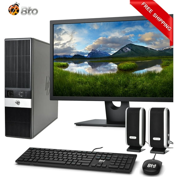 Restored HP RP Business Desktop Small Form Computer Intel Core i5 Processor, 8GB Ram 1TB HDD, 22 Inch Monitor, Dual Speakers, Includes Keyboard & Mouse, BTO WiFi Adapter Windows 10 Pro PC (Refurbished)
