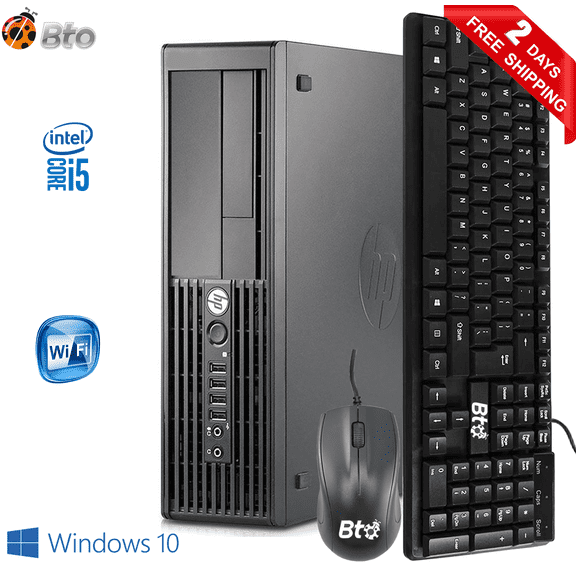 Restored HP SFF Desktop Computer Intel Core i5 2nd Gen. 16GBRam, 1TB HDD, Keyboard and Mouse, Wi-Fi, Win10 Home PC (Refurbished)