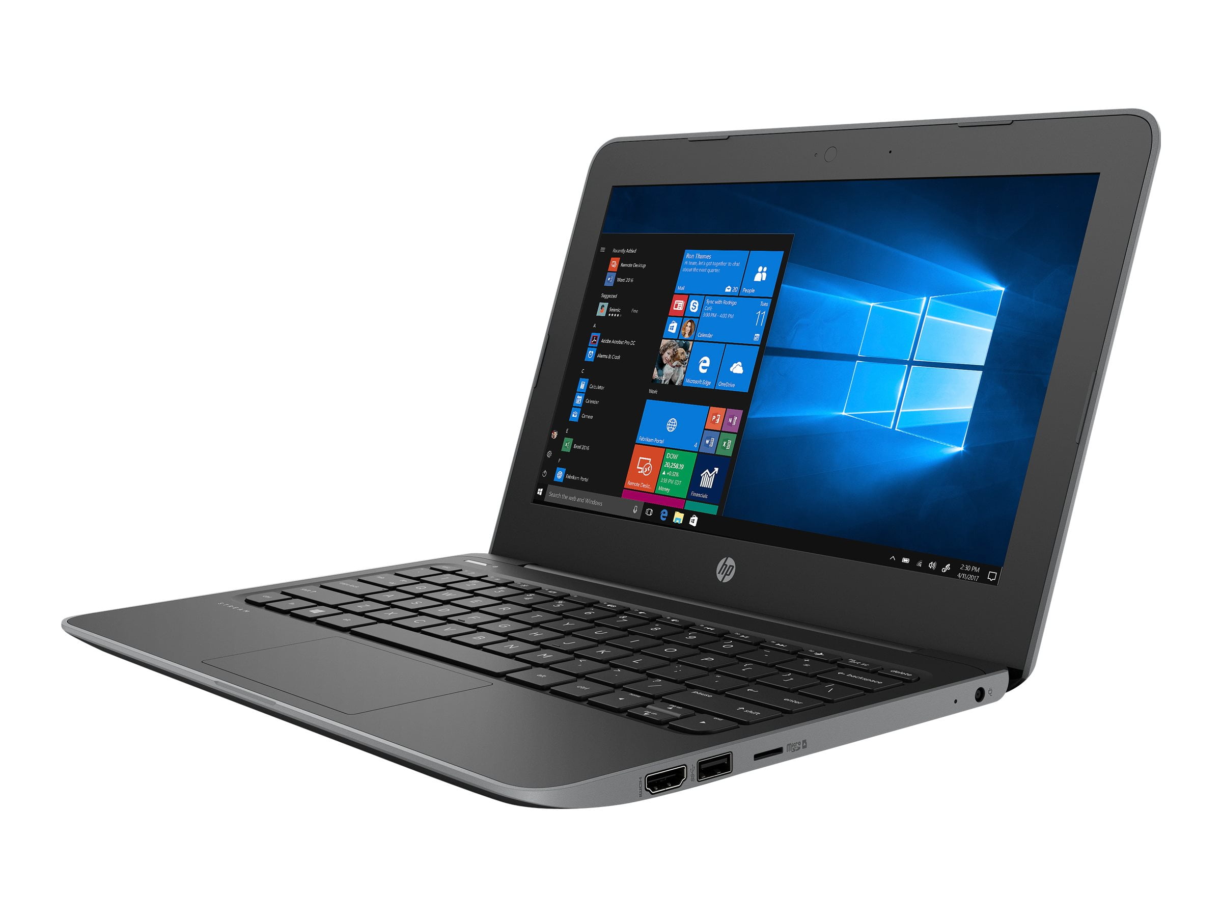 Restored HP Stream 11 Pro G5 11.6" Netbook, Intel Celeron N4000, 128GB SSD, Windows 10 Pro Education (Refurbished)