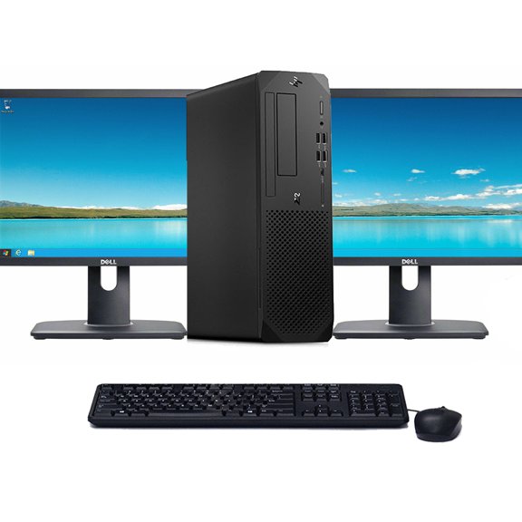 Restored HP Workstation Z2 G4 SFF Windows 11 Desktop Computer Intel Core i5-8500 (3.1 GHz) Processor 16GB RAM 128GB SSD Dual 22" LCD's Home or Office PC (Refurbished)