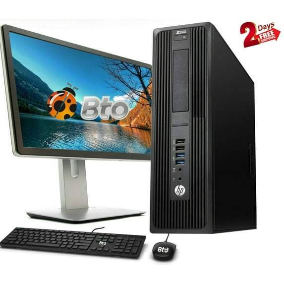 Restored HP Z240 Workstation SFF Computer Core i5 6th 3.4GHz, 16GB Ram, 1TB HDD, 240GB M.2 SSD, New 19" LCD, Keyboard and Mouse, Wi-Fi,, Win10 Pro Desktop PC (Refurbished)