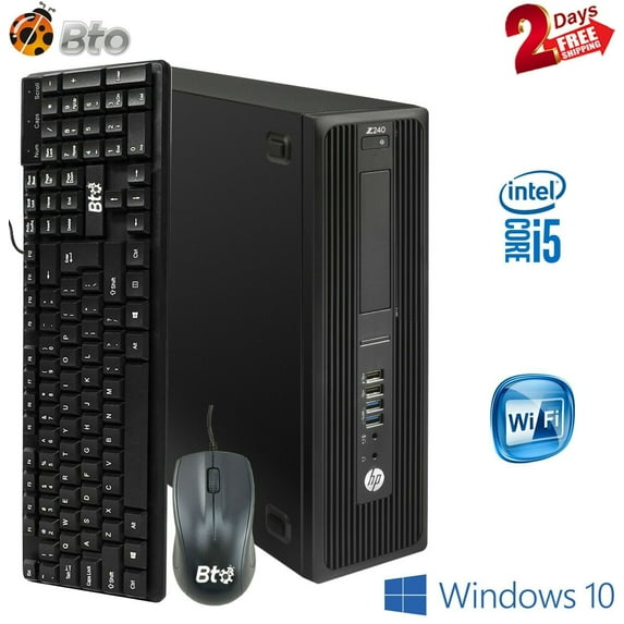 Restored HP Z240 Workstation SFF Computer Core i5 6th 3.4GHz 8GB Ram 2TB HDD Keyboard and Mouse, Wi-Fi, Win10 Pro Desktop PC (Refurbished)