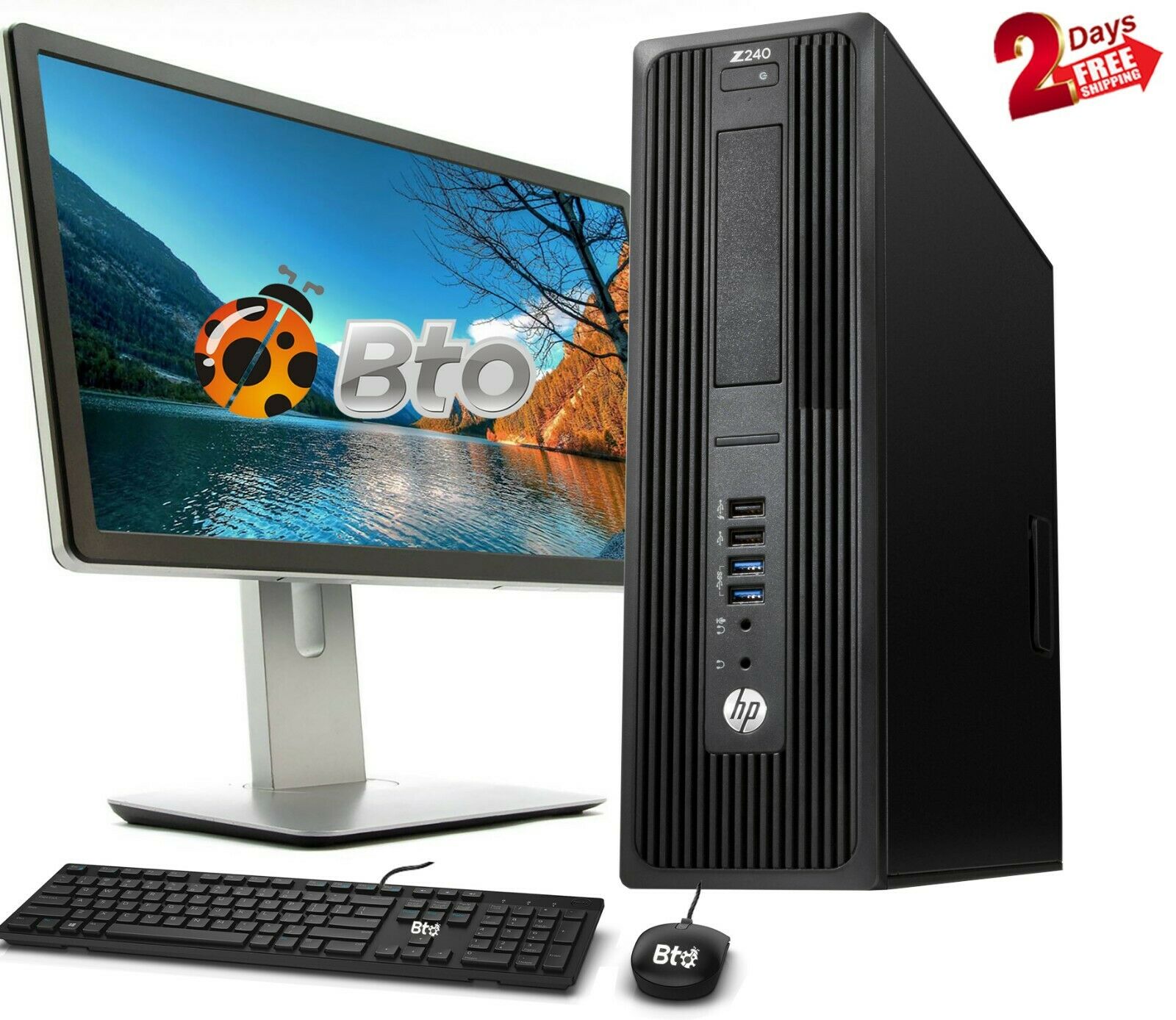 Restored HP Z240 Workstation SFF Computer Core i5 6th 3.4GHz, 8GB Ram, 500GB HDD, New 19" LCD, Keyboard and Mouse, Wi-Fi, Win10 Pro Desktop PC (Refurbished) - image 1 of 9