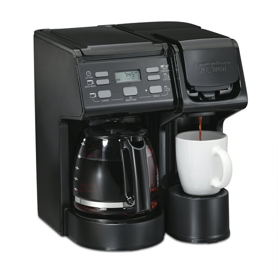 Restored Hamilton Beach R49904 - 40 Oz. - FlexBrew Trio Coffee Maker - Black (Refurbished)